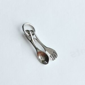 Sterling Silver Spoon And fork  charm pendant 🆕
